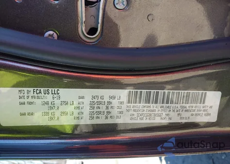 2019 Dodge Journey Crossroad из США, поврежденный, VIN 3C4PDCGG8KT803667